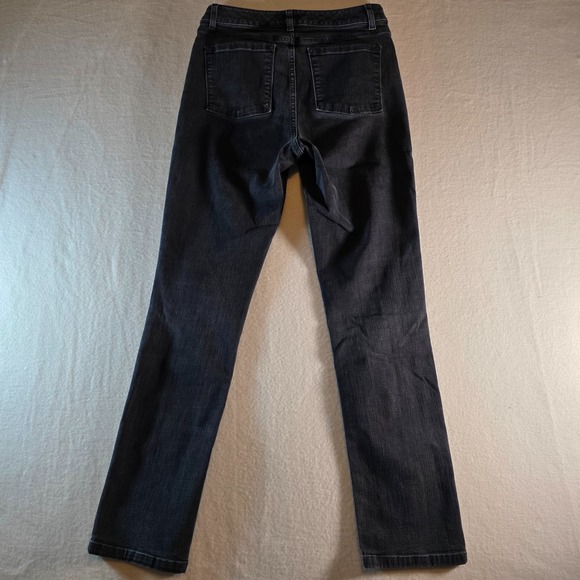 L.L.Bean Women's Classic Fit Jeans 10MT Tall Black Stretch Straight Leg Denim - Picture 3 of 11